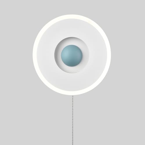 Image of Modern Round Acrylic LED Wall Sconce 18W-4000K Modern Wall Light with Pull Chain Switch Bedside Bathroom Bedroom Living Room Hallway Stairs