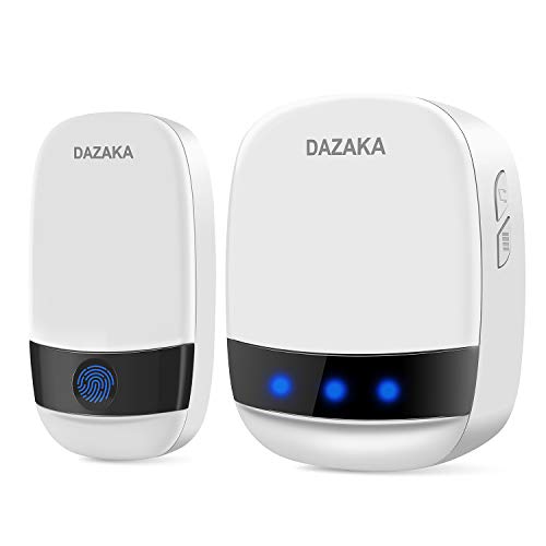 DAZAKA Timbre Sensible al Tacto Inalámbrico Exterior Impermeable Con Pilas 300m 38 Melodías 5 Volumen 1 Transmisor 1 Receptor