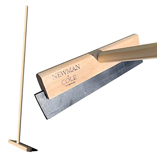 Newman and Cole 12-inch Wooden Floor Squeegee Heavy Duty | 120cm Long Handle Squeegee Broom Wet Room Floor Wiper, Patio and Swimming Pool Squeegee for Cleaning Spills and Excess Waters