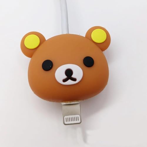 Image of INEFABLE Charger Case Cover Protector with 3D Cute Pattern for iPhone Charger only 18W & 20W, Data Charging Cable Wire Saver Protective Cable Cover Full Protection - Set Of 1 (New Bear)