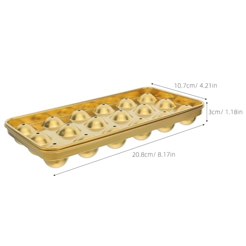 Molde metálico redondo para hielo con tapa, bandeja esférica para cócteles miniatura 2