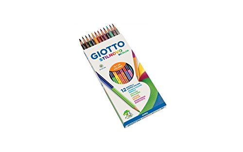 Immagine prodotto: GIOTTO Stilnovo Bicolor - Astuccio da 12 Matite a Pastello Colorate a Doppia Punta, 3.3mm, Bicolor