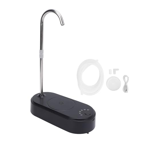 Desktop Water Dispenser with Hose Electric Bottle Drinking Tray for Living Room Kitchen Bedside (Black)