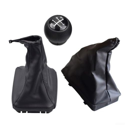 Hosrivae Pommeau de levier de vitesse de voiture avec couvercle de coffre et soufflet de frein à main 3 pièces pour Opel Corsa C B pour Combo C 2001-2006...