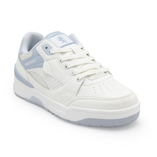 Image of Red Tape Women's Sneakers White Black Pu Round Toe Lace-Up