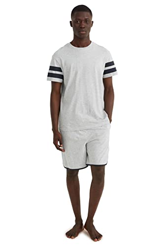 C&A Herren Shorty Set|2er Pack Regular Fit Unifarben hellgrau-Melange M