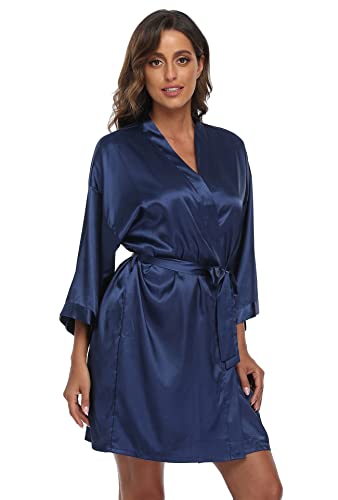 Image of Super Shopping-zone Women's Pure Bride Robes Embroidery Bridesmaid Robes Bridal Party Kimono Robe Wedding Sleepwear