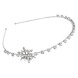 MJartoria Silver Color Christmas Snowflake Headband Hair Band with Rhinestone Xmas Deco for Women Girls