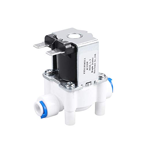 Ocobudbxw ER-NM - Hebilla de diseño electroválvula de plástico, 220 V, 1/4 pulgadas, manguera de manguera de conexión rápida, purificador de agua, fuente de agua, controlador de presión Cover