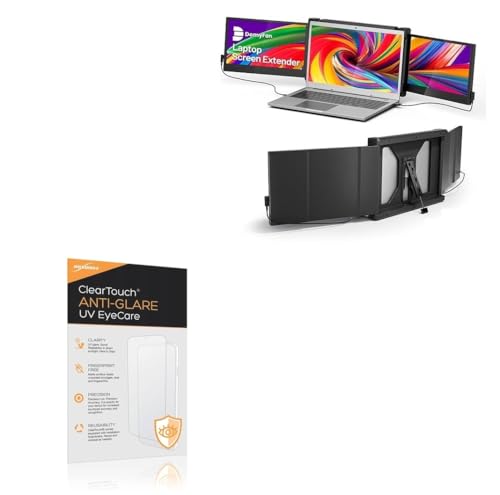 BoxWave Screen Protector Compatible With Domyfan P2 Triple Screen Portable Monitor (12 in) - ClearTouch Anti-Glare Anti-UV EyeCare (2-Pack), Filters out Harmful Blue Light Reduce Fatigue