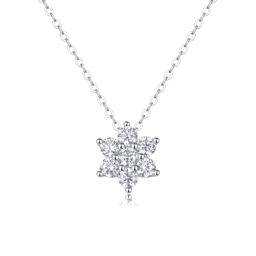 Collier hexagramme en argent 925 et moissanite 3 carats pour femme