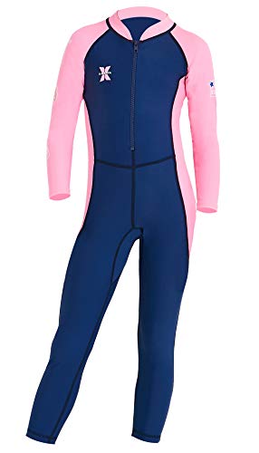 Dive & Sail Girls Sun Suit Long Sleeve Uv Sun Protection Swimsuit One Piece Stretch Full Coverage Wetsuit Swimwear Navy S #TOP25