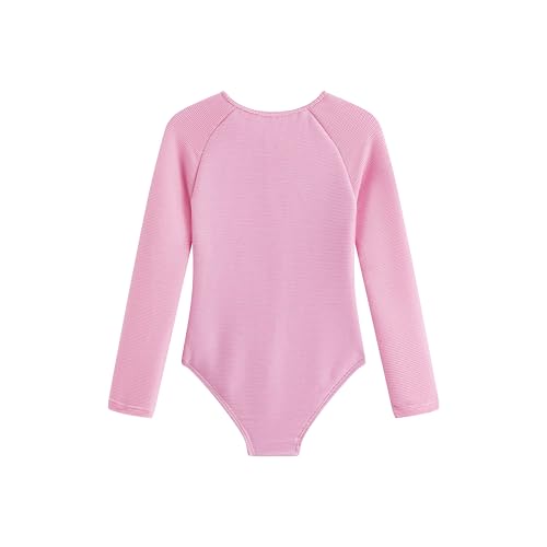 LIZENS Girls' Long Sleeve Swimwear Kids Bathing Suit with Silver Strip Beach one-Piece swimuit2