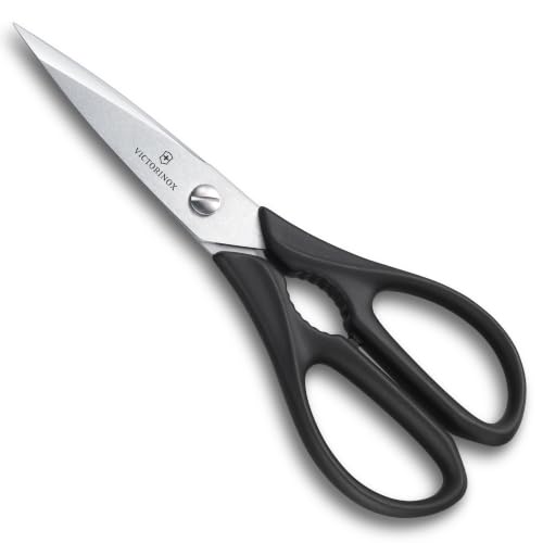 Victorinox Haushaltsschere, Küchenschere, Stoffschere, Extra Scharfe Klinge, Rostfrei, Robuster Kunststoffgriff, schwarz