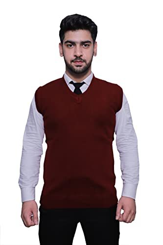 Image of Men Sleeveless Office Uniform Sweater - Daffodil