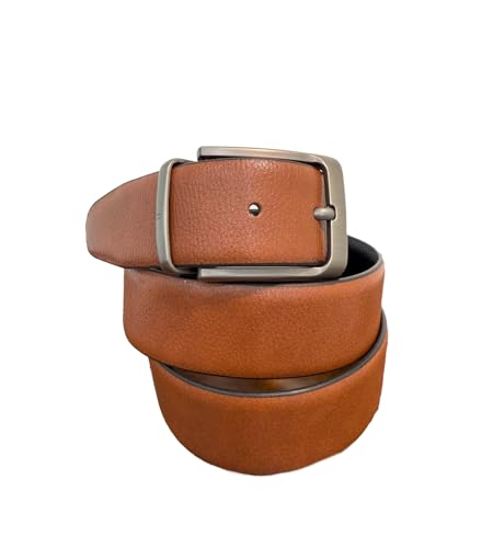 Executive Leather Belt, Reversible Black and Tan, 35mm Width, Chrome Twist Buckle