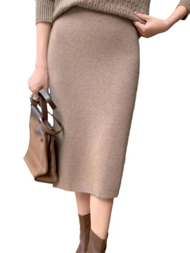 Women Cashmere Skirts Basic Office Lady Knit