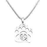 THLNDORXB Collar colgante con pata de oso y pata de oso para mujeres, collares de cadenas de color plata para hombres, collares de joyería