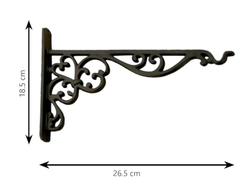 Image of Metal Wall Hook Hanging Plant Bracket Decorative Straight Plant Hanger for Pots, Bird Feeders, Planters, Lanterns, Macrame, Wind Chimes Indoor Outdoor (Black, Pack of 1)