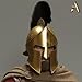 AnNafi® Greek Spartan Helmet | Medieval Roman 300 King Leonidas Movie Helmets+Liner+Wooden Stand BRASS Finish| Larp SCA Armor Adult | Spartan Legions Helmets
