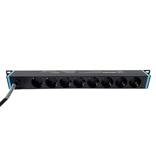 Regleta NVEESHOX Con 10 Tomas Y 4 Puertos USB, 4000W/16A, Protección Contra Sobretensiones, Cable De 2m, Dos Interruptores Independientes Y Material Ignífugo