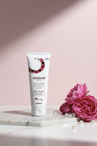 Image of Glutican Face Wash with Glutathione, Kojic Acid Dipalmitate, Vitamin C, Vitamin E & Niacinamide - Deep Cleansing, Rich Creamy, Paraben-Free Brightening Face Wash - 100g