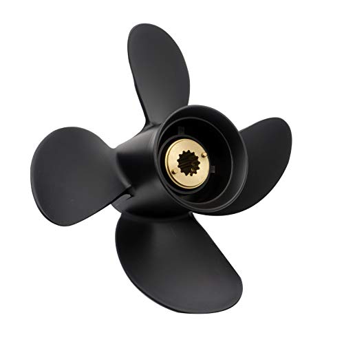 Aluminum 4 Blades Prop Propeller for Mercury Outboard 30-75HP (10.1(Dia) x14(Pitch))