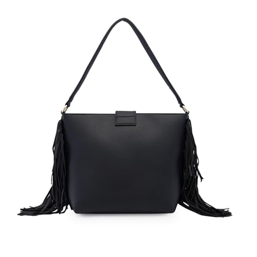 Image of Caprese Cindy Hobo, Black-Medium | Stylish Shoulder Bag for Women | Spacious Compartment | Perfect for Casual & Daily Use