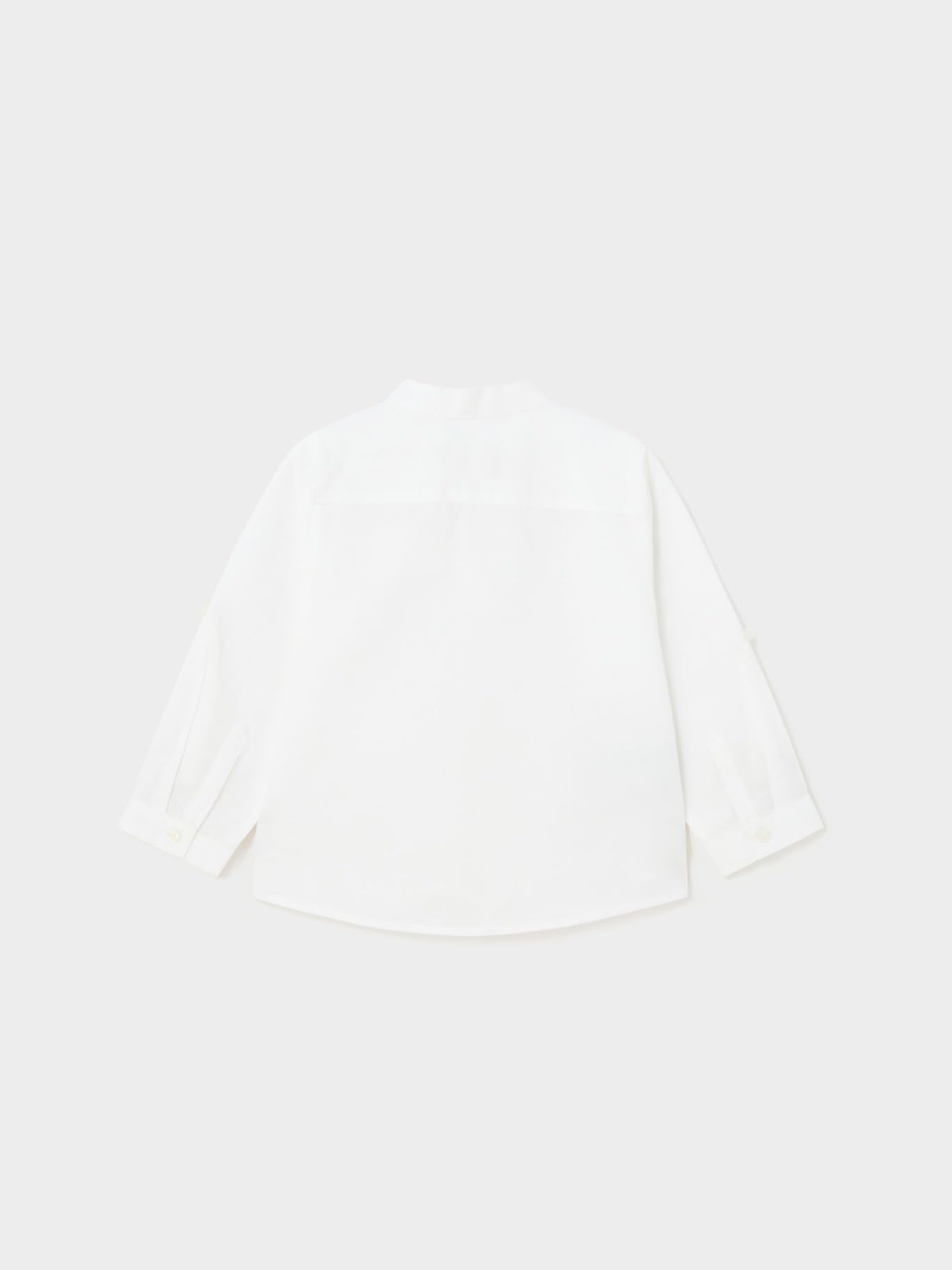 Mayoral Camicia m/l Lino Collo corean per Bimbo Bianco