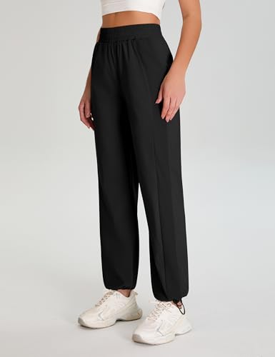BMJL Womens Black Travel Hiking Pants Work Dress Business Causal Pants Wide Leg Lightweight Fall Trousers