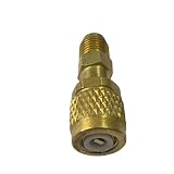 Adattatore filettato sinistro/4 SAE-LH per serbatoi R32 e R454B, adattatore interno in ottone massiccio per pompe per vuoto HVAC Mini-Split e manometri con impugnatura in rilievo