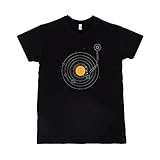 maquina serigrafia vinilo Camiseta vinilo de música en el espacio.