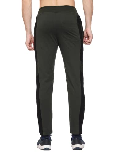 Image of MARK LOUIIS Track Pants for Men: Regular Fit Cotton Blend Lower with 2 Side Zipper Pockets, Back Pocket - Your Go-to for Running, Gym, and Comfortable Style.