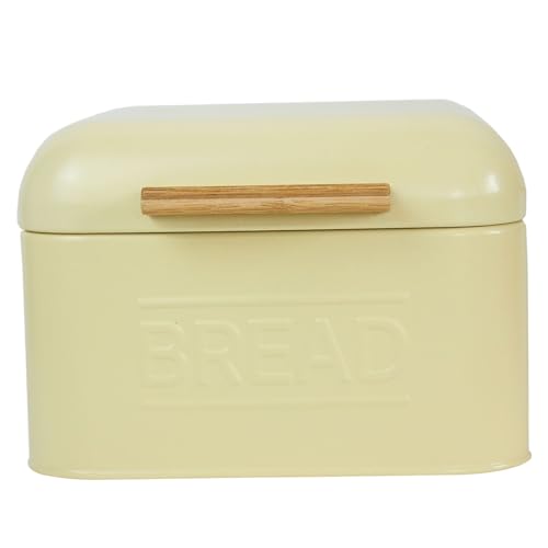 Bread Box, Coated Iron Bread Storage Containers with Lid, Kitchen Storage Retro Multipurpose Organization Bin Keeps Loaf Fresh/7.9x7.9x5.5 inch