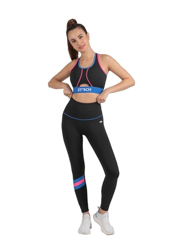 Image of STRCH Nylon High Waist No-Roll Leggings for Women- Secure fit, Leggings for Gym, Yoga, Running, Super Stretch, Sweat-Wicking, Lightweight, Breathable, Wrinkle Free, No-roll Waist Band.