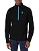 Spyder Men's Outbound Half Zip Mid Weight Stryke Fleece,Large,Black/Black/Electric Blue