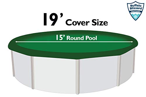Buffalo Blizzard Ripstopper Green Winter Cover For 15-Foot Round Above-Ground Swimming Pool | 4-Foot Overlap Allows For Secure Installation | Winter Closing Kit Included #TOP1