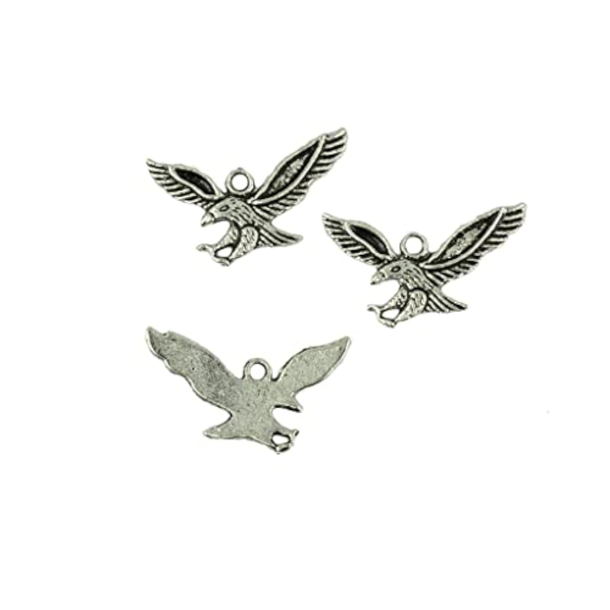50 Pieces Tibetan Silver Hawk Eagle Bird Charms for DIY