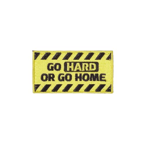 ELITRAINX Toppa ricamata con gancio e anello posteriore - Go Hard or Go Home - Toppa per zaini e giubbotti da cross training e palestra