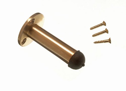 Fermaporta in ottone, 101 x 6,3 cm, con punta in gomma e viti