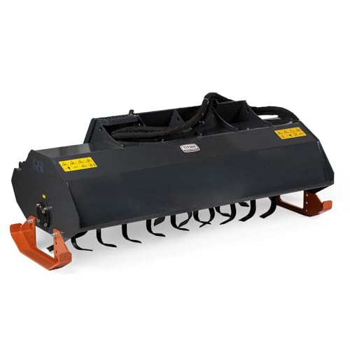 Titan Attachments Heavy-Duty Rotary Tiller Attachment, Universal Skid Steer Quick Tach, Bi-Directional Tiller for Landscaping (Tiller Width: 6')
