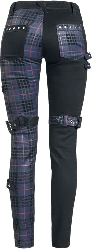 Gothicana by EMP Donna Pantaloni Neri-Blu con