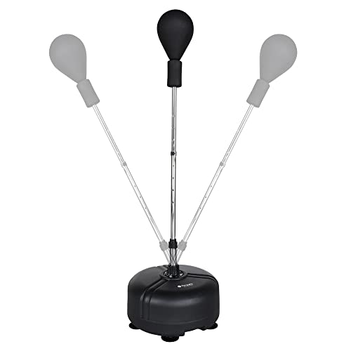 ForzaFit Verstellbarer Fußboxsack - verstellbar 120 bis 160 cm - Boxtrainer - Punchingball auf Ständer, Schwarz, L