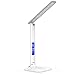 kwmobile Lampada LED da scrivania - Lampada da tavolo dimmerabile - porta USB display LCD ora temperatura sveglia luminosità regolabile touch - bianca