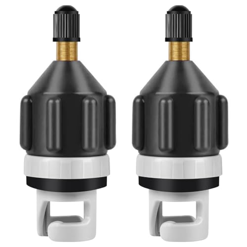 RVYEIOP 2 Pezzi Accessori SUP, Verticale Adattatore SUP compressore, Adattatore per valvola Motore per pagaia Verticale da Kayak, Pompa per gonfiare pagaia (Nera).