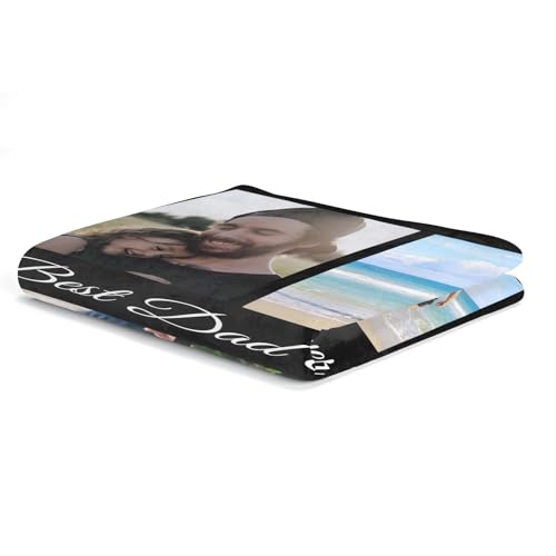 Image of inkArts Custom Blanket with Photo, Personalized Blanket, Customized Photo Blankets, Customizable Blankets, Personalized Fathers Day Blanket Gifts for Dad Baby Kid Family Pet