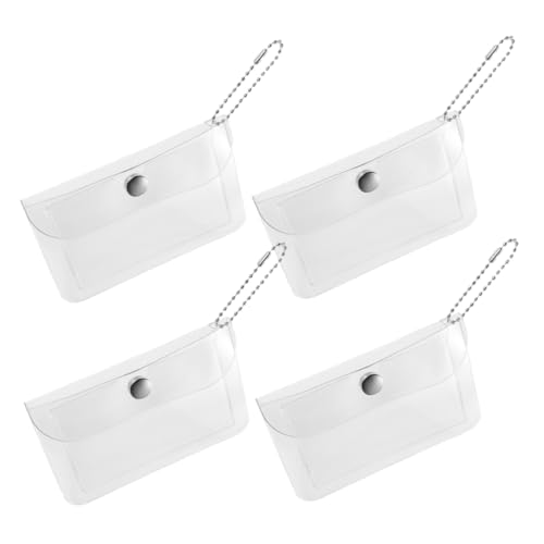 Beaupretty 4pcs Portable Transparent Purse Makeup Bag for Cards and Essentials Travel Organizer for Students and Women