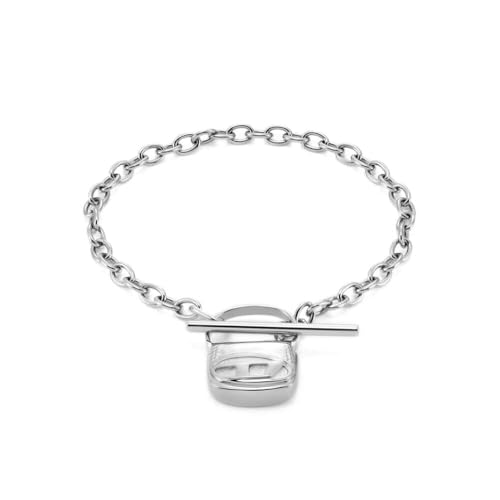 Diesel Herren-Armband aus Edelstahl mit Knebelverschluss, Sonic Silber – Ansicht 1