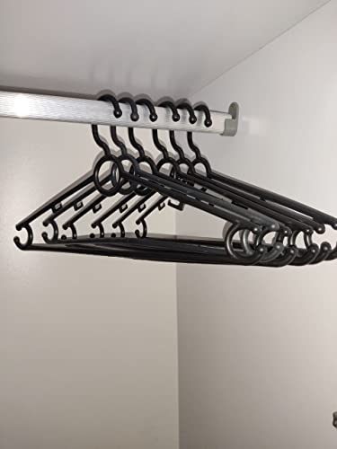 kit 30 Cabides adulto preto reforçado, cabide argola para organizar roupas