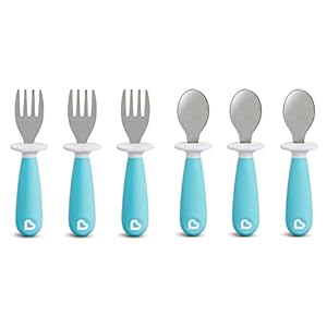 Munchkin® Raise™ Toddler Fork and Spoon Utensil Set, 6 Pack, Blue